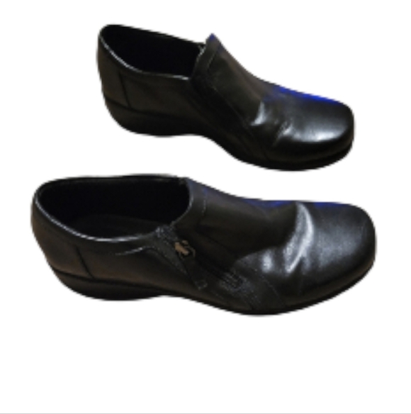 CLARKS LEATHER BENDABLES Clogs Black Size 10 - Picture 6 of 9